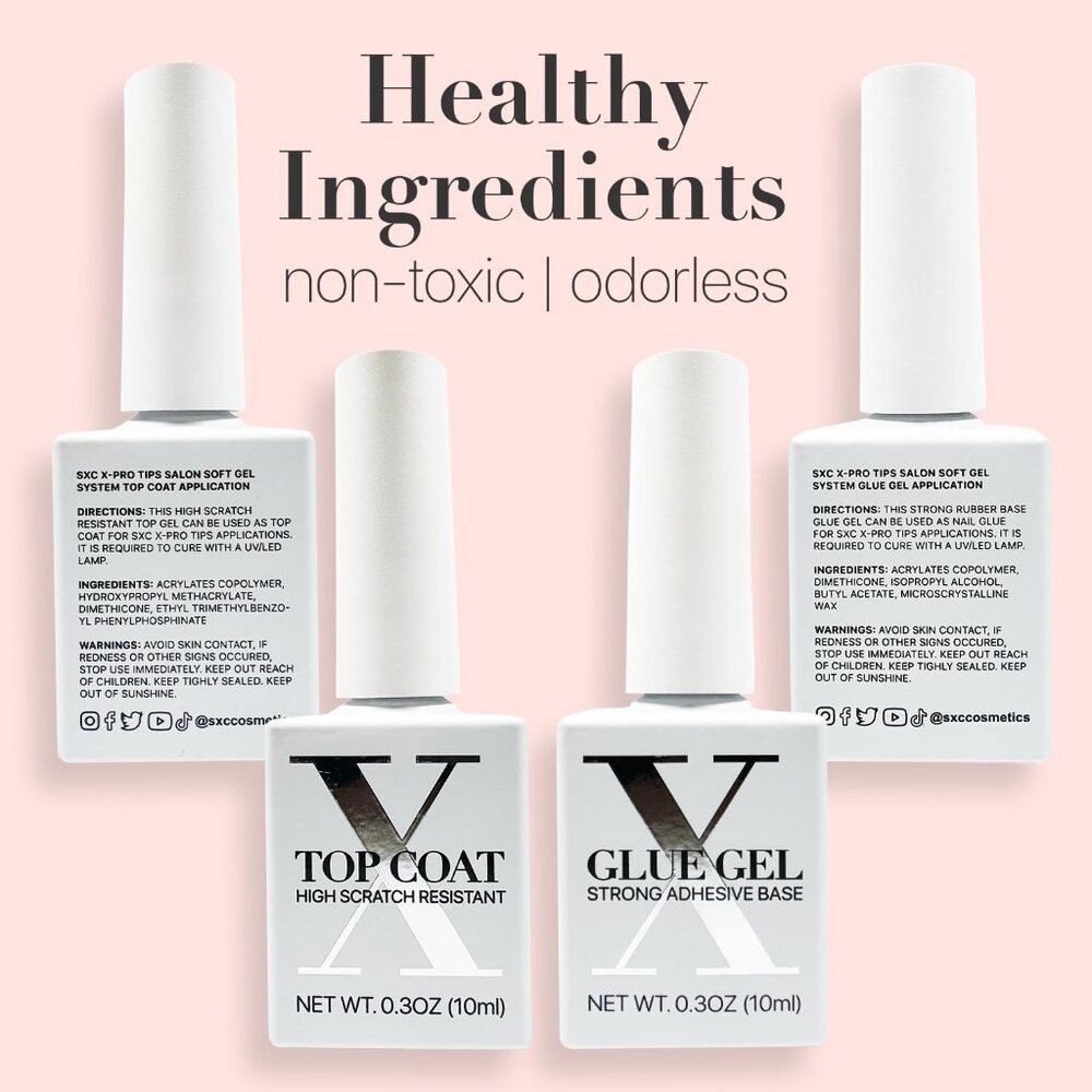 Cosmetics French Tip Press On Nails Pink Series, Small Coffin X-Pro Tips Starter - Picture 9 of 9